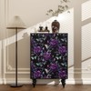Black Foral Wallpaper Peel and Stick Dark Purple Rose Contact