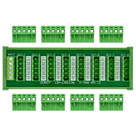 DIN Rail Mount 10A/300V Pluggable Screw Terminal Block Distribution Module (8x5 Pole)