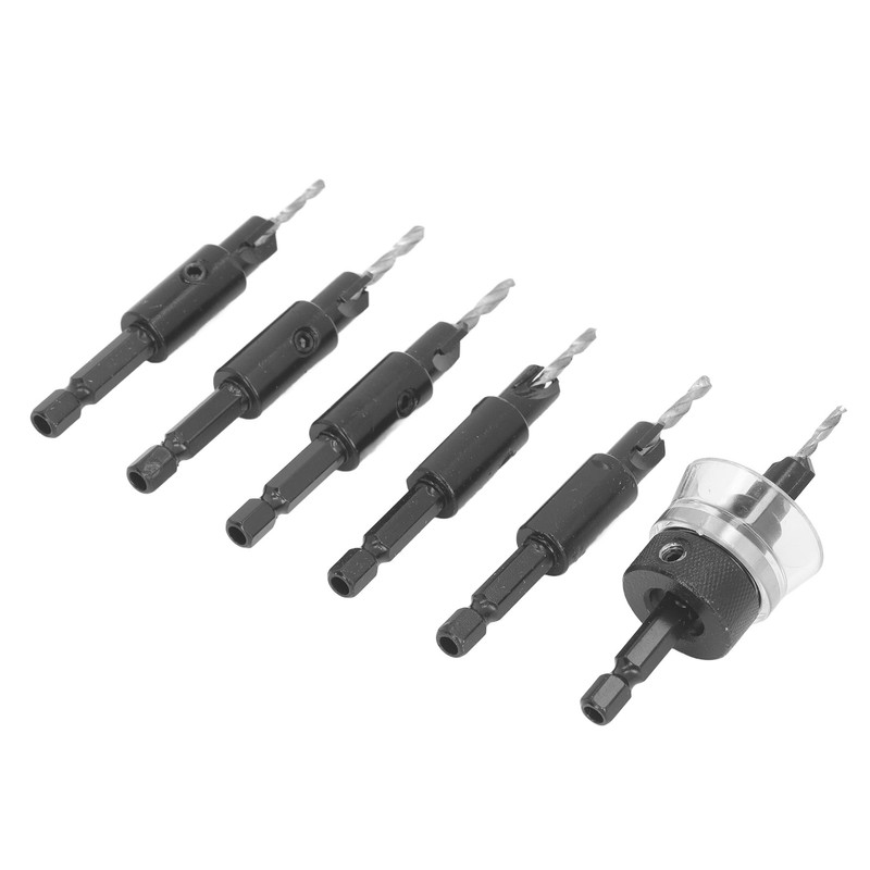 6pcs Countersink Drill Bit Set 82 Degree Chamfer 1/4 Inch