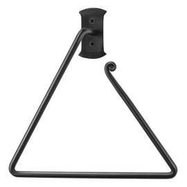 RTZEN Black Triangle Towel Ring - Wrought Iron Hand Towel Ring for Bathroom - Decorative Hand Towel Holder for Kitchen - Farmhouse Decor Black Bathroom Accessories