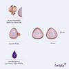 LuckyLy Aretes Mujer con Cuarzo Rosa Natural, Estructura de Acero