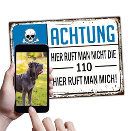 K9 Dog Picture "Dein Hund als Schild Selbstgestalt" [German Language] Customisable Sign with German Text "Achtung 110" System