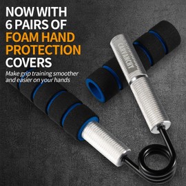 Carvanchy Grip Strength Trainer Set, 50-300LB(6 Pack), Wrist Forearm Strengthener, Metal No Slip, Hand Gripper Strengthener for Training and Exercise, Workout Squeezer