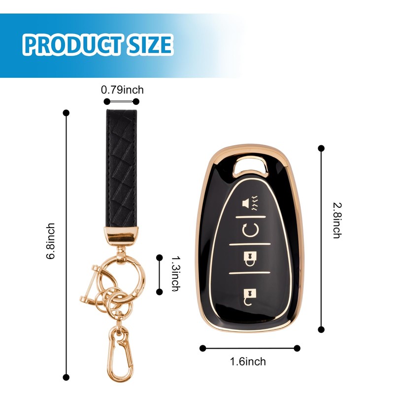 Rislobx Key Fob Cover Fit for Chevy Key, Car Key