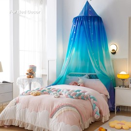 Bed Canopy for Kids, Printed Hanging Canopy for Baby Brib Kids Bed Room Decor Reading Nook Indoor Outdoor Playing Castle (Interstellar)