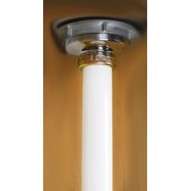 White Plastic Tubular 1-1/2-Inch by 4-Inch Plastic Flanged Sink Tailpiece