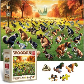 WOODEN.CITY Funny Puzzle 1000 Pieces Dogs | Poop Dogs | Wooden Prank Puzzle | Pooping Dogs | Made in the EU | 54 x 39.4 cm