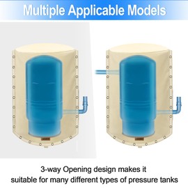 3-Way Round Well Pressure Tank Cover (5°F) - Insulated Well Pump Cover - Water Well Tank Covers - Thickened 3 Layers Water Well Tank Covers Insulated Freeze Proof, 24"Dia x 34"H