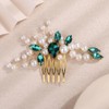 Teyglen Wedding Pearl Hair Comb Elegant Pearl Crystal Hair Piece