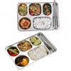 AIYoo 2 Pack Stainless Steel Divided Dinner Plates,Unbreakable Large Control