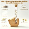 Cat Whisker Holder Fridge Magnet, Clear Glass vases with Wooden