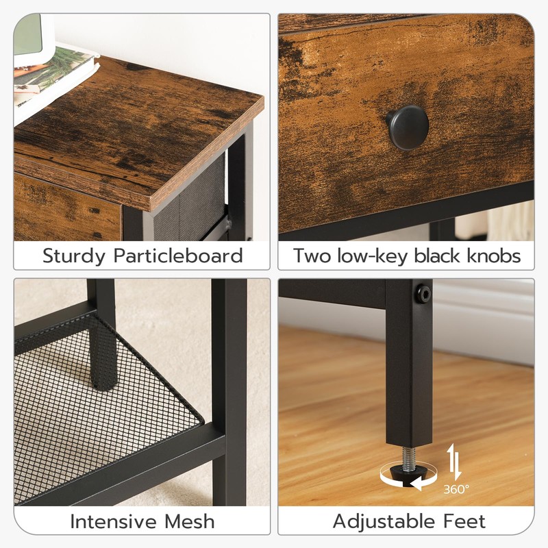 HOOBRO 29.5" Narrow Console Table with 2 Fabric Drawers, Sofa