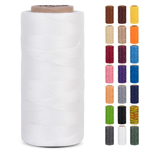 LEREATI Waxed Thread, 284 Yards 150D 0.8mm Leather Sewing Thread