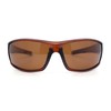 Mens Polarized Biker Wrap Around Plastic Rectangle Sport Sunglasses (brown)