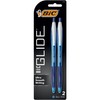 BIC Glide Blue Retractable Ballpoint Pens, Medium Point (1.0mm), 2-Count