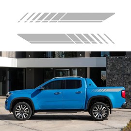 Calcomanía de vinilo para coche todoterreno (2 unidades), autoadhesiva, ajustable, brillante, decorativa, para SUV, camioneta, carrocería de camioneta, puerta trasera, accesorios (gris)