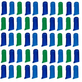 Dog Grooming Dental Bulk Packs Soft Finger Brushes (Assorted, 50 Pack)