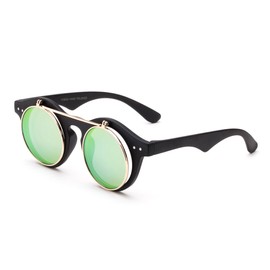 Classic Small Retro Steampunk Circle Flip Up Glasses/Sunglasses Cool Retro New Model