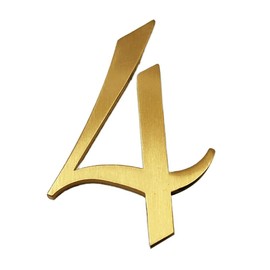 2 Inch House Numbers, Brass Number Plate Metal Modern Address Numbers Garden Door Mailbox Decor Anti-Rust Visibility Signage (4)