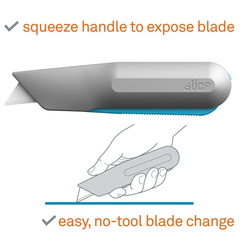 Slice 10494, Squeeze Knife, Box Cutter with Ceramic Blade, Finger