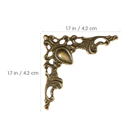 BESPORTBLE 24Pcs Vintage Book Corner Protector, Decorative Box Corner Protector Metal Corner Protector Album Corner Protector Cover (Antique Bronze)