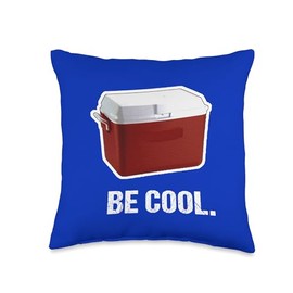 BBQ Be Cool Chill Good Vibes Beer Drinking Tailgate Party Throw Pillow