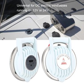 Boat Foot Switch, Windlass Footswitch DC 12V/24V Foot Switch Up and Down White Easy Push Button Operation Hands-Free with Hinged Protective Cover for Ship
