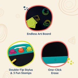 B. toys – LCD Drawing Tablet & Pen – One-Click Erase & Double-Tip Stylus – Endless Drawing & Coloring – Fun Stamps & Color-Changing Surface – 3 Years + – Rainbow Doodler