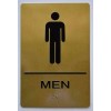 BUILDINGSIGNS.COM Men Restroom Gold Sign (Aluminium, Gold/Black,Siz