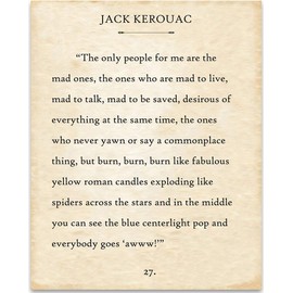 The Only People For Me Are The Mad Ones - Jack Kerouac - 11x14 Unframed Book Page Print - Great Decor and Gift for On the Road Fans Under $15