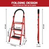3 Step Ladder Folding, Step Stools for Adults with Wide