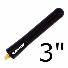 V M S Racing REAL CARBON FIBER BLACK SHORT STUBBY ANTENNA 3" FOR 00-13 FORD FOCUS FUSION