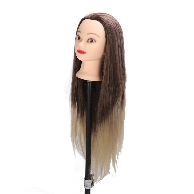 Training Head Long Soft Hair Hairdressing Styling Mannequin Head Hat