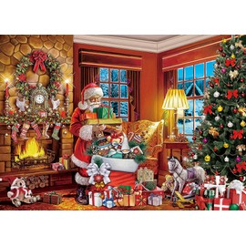 Santa Claus Backdrop Christmas Tree Winter Snow Window Christmas Fireplace Xmas Sock Toy Photography Background Xmas Indoor Outdoor Winter New Year Christmas Party Decoration (7x5FT)