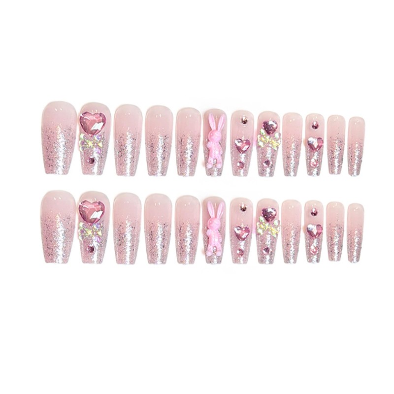HAPVITAL 24 Pieces Popular Nail Tips, False Nail Tips, 3D