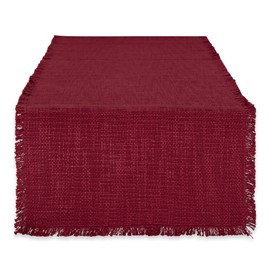 DII Linen Tabletop Collection Machine Washable, Table Runner, 14.5x72, Cranberry