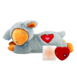 All For Paws Dog Stuffed Animals with Heartbeat,Small Dog Toys for Dog Anxiety Relief,Puppy Behavioral Training Aid Toy Dog Stuff (38cm Grey Sheep(Heartbeat + Warm Bag))