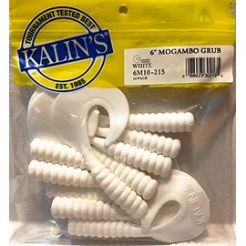 Kalin 6M10-215 Mogambo Grub, 6" White, 10/Pack
