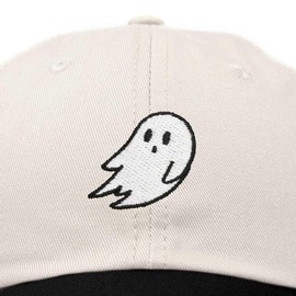 DALIX Ghost Embroidered Two Tone Snapback Hat Adjustable Cotton Dad Cap Men in Cream Black