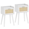 LAATOOREE Nightstand Set of 2, Small White Bedside Table, End