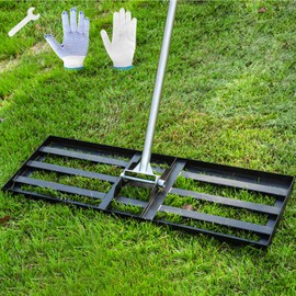 Lawn Leveling Rake 36X10 inch,Extra Wide Lawn Leveler,78" Levelawn Tool,Adjustable Steel Extended Handle Lawn Level Tool,Heavy Duty Yard Leveling Rake Suit for Garden,Golf Lawn and Farm