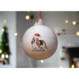 Image Industry Basset Hound Ceramic Bauble - Tree Decoration - Christmas Decorations Dog Gift - Dog Lovers