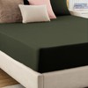 Soifox Double Fitted Sheets 40 cm Extra Deep Pocket Olive