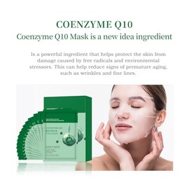 IREV Paquete De 10 Mascarillas De Colgeno, Mascarillas Faciales Cuidado De La Piel Con Coenzima Q10 Retinol Mascarillas Faciales Anti Envejecimiento  