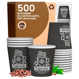 500 CuzcoCUP 65ml Coffee Paper Glasses Eco-Friendly Biodegradable Disposable Small Asport Hot Drinks