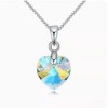Unbranded Rainbow Crystal Heart Pendant on Silver Tone Adjustable Chain