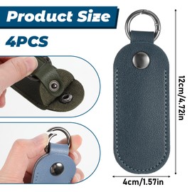 4 Pcs Leather Flash Drive Case USB Flash Drive Case with Keychain Small Portable Protective Cover for USB Flash Drive PU Leather USB Storage Bag