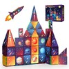Space Rocket Magnetic Tiles Set, 58Pcs Magnatiles for Kids, Magnet
