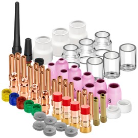 AWLOLWA 90PCS TIG Welding Torch Accessories Glass Cup Alumina Nozzle Stubby Gas Lens #12 Kit for TIG WP-17/18/26