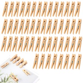 50PCS Wooden Clothes Hangers 7.2x1cm Clothes Drying Racks Photo Paper Clips Heavy Duty Clothing Clips Hanging Card Storage Picture Art Decoration for Clothes Drying Wall Decoration Art Display